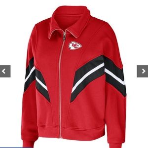 Kansas City Chiefs WEAR by Erin Andrews Women's Yarn Dye Stripe Full-Zip Jacket